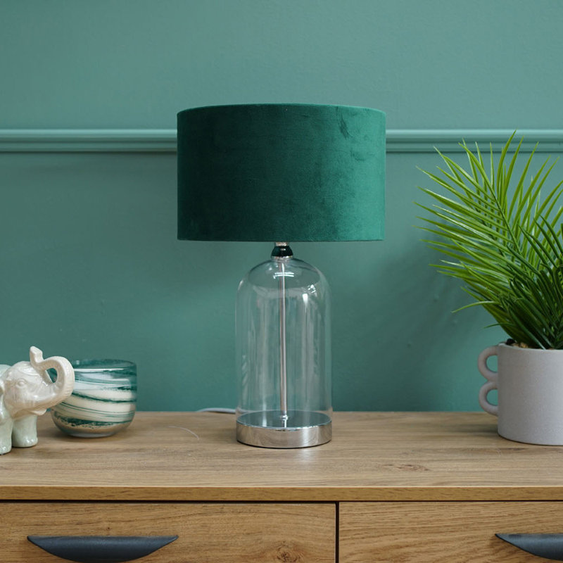 45cm Desk Lamp, Forest Green, Silver
