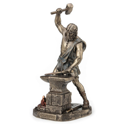8.66 In H Hephaestus Greek God Figurine  Poly Resin