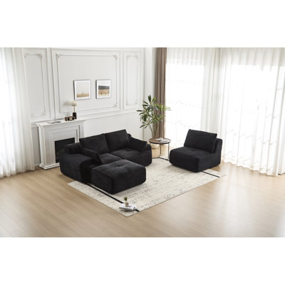 Velours côtelé de haute qualité en mousse à mémoire de forme 3 places, sans animal de compagnie, idéal pour le salon et plusieurs espaces personnalisables avec de la mousse à densité élevée, bon appartement