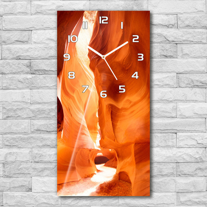 Jacquez Glass Wall Clock, Orange/White