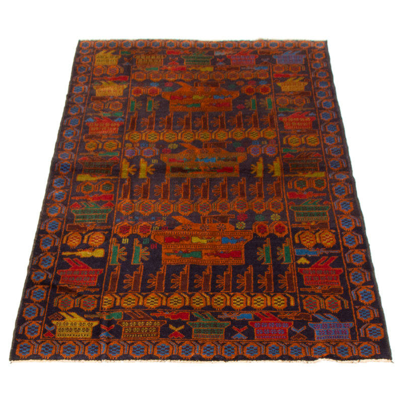 Tapis bleu marine foncé Rare War 3 pi 8 po x 6 pi 9 po
