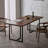 Brown Rectangular Solid with Carbon Steel Dining Table For Dining Room/Kitchen-1066304601