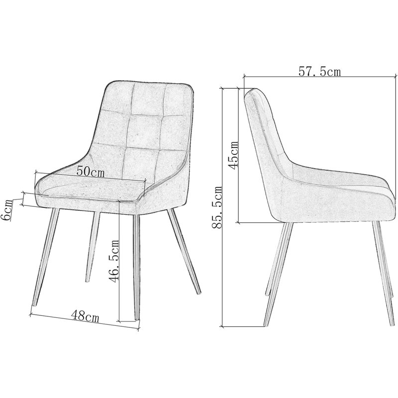 Aabas Vintage Faux Leather Armless Dining Chairs
