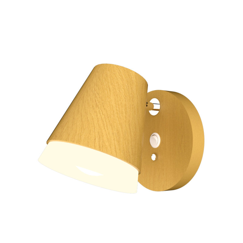 Cônica Manufactured Wood Armed Sconce, Organic Gold
