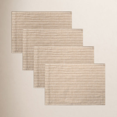 100% Linen Striped Rectangle Placemat