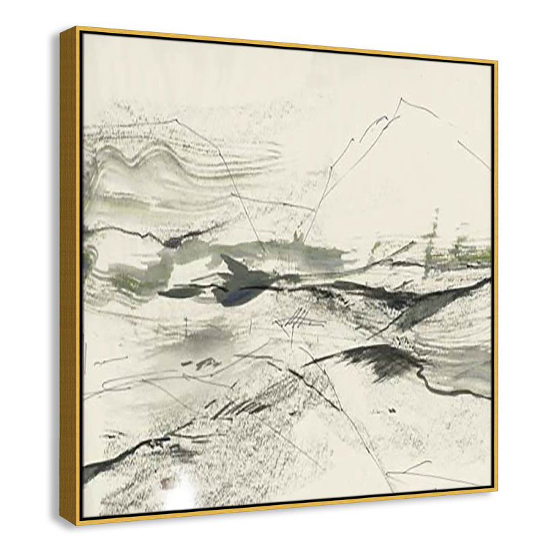 " Green Sketches " by PI Studio, Cadre flottant doré, H 41,5 po x l 41,5 po x P 2 po