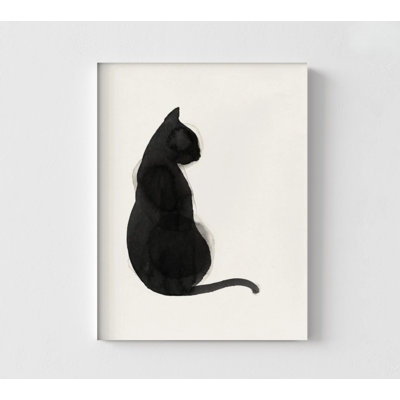 Edgardown, chat noir, art mural, impression à l'aquarelle minimaliste, chaton, affiche commémorative, affiche, propriétaire d'un chat, amant, sauveteur, idée de cadeau