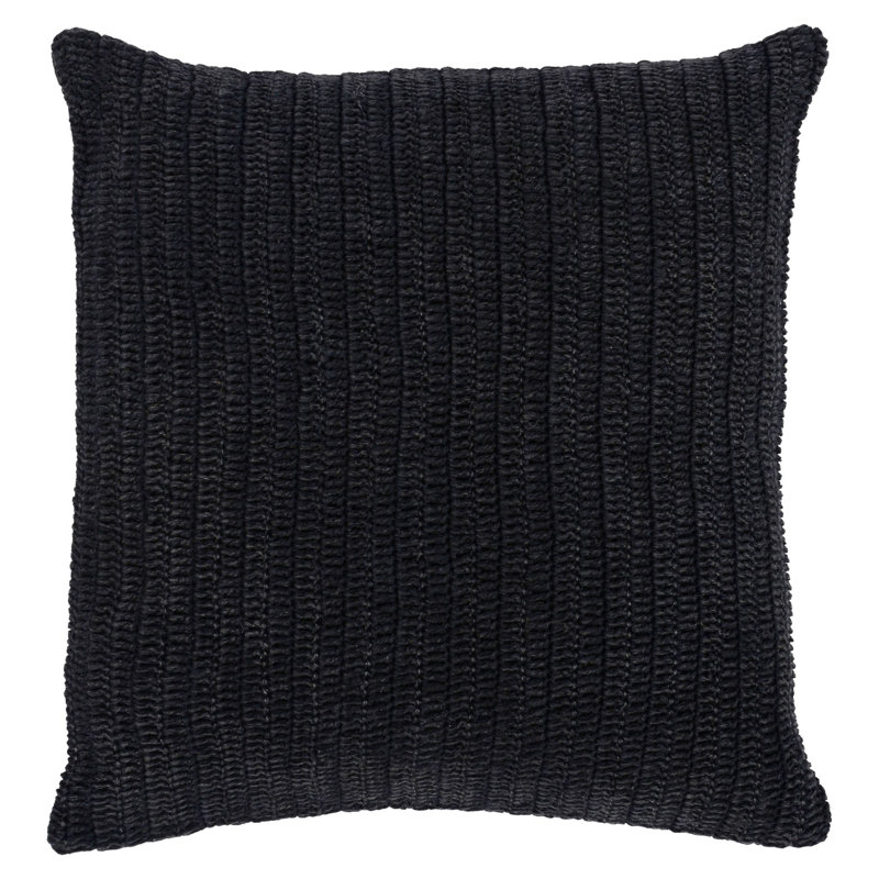 Marcie Square Pillow Cover & Insert, Black
