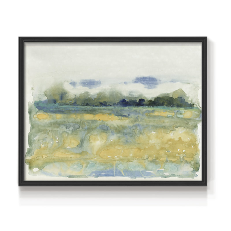 «Flowing Landscape I», reproduction encadrée, H 11 po x l 14 po, Noir, noir, noir, noir