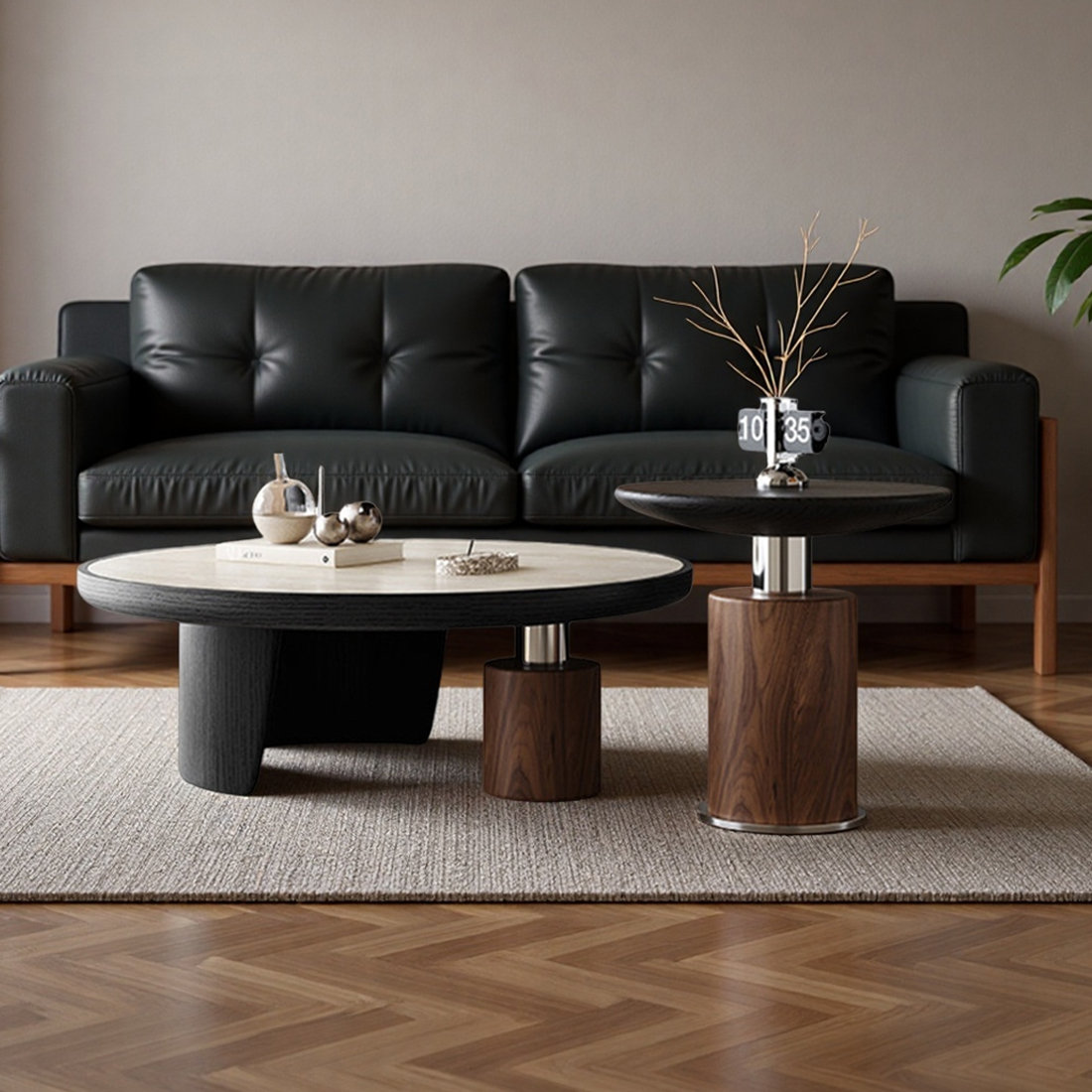 Orren Ellis Modern Sintered Stone Coffee Table Set | Wayfair