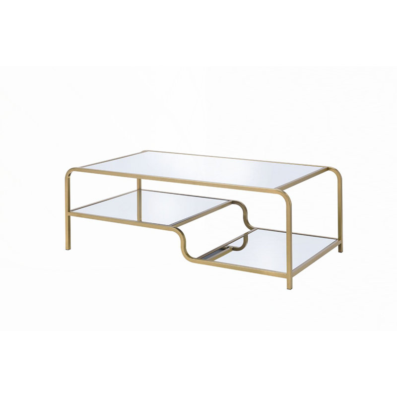Mirrored & Gold Finish Coffee Table
