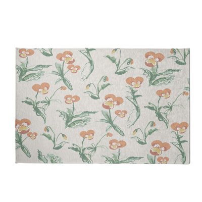 Orange florale/Tapis décoratif vert alvordton