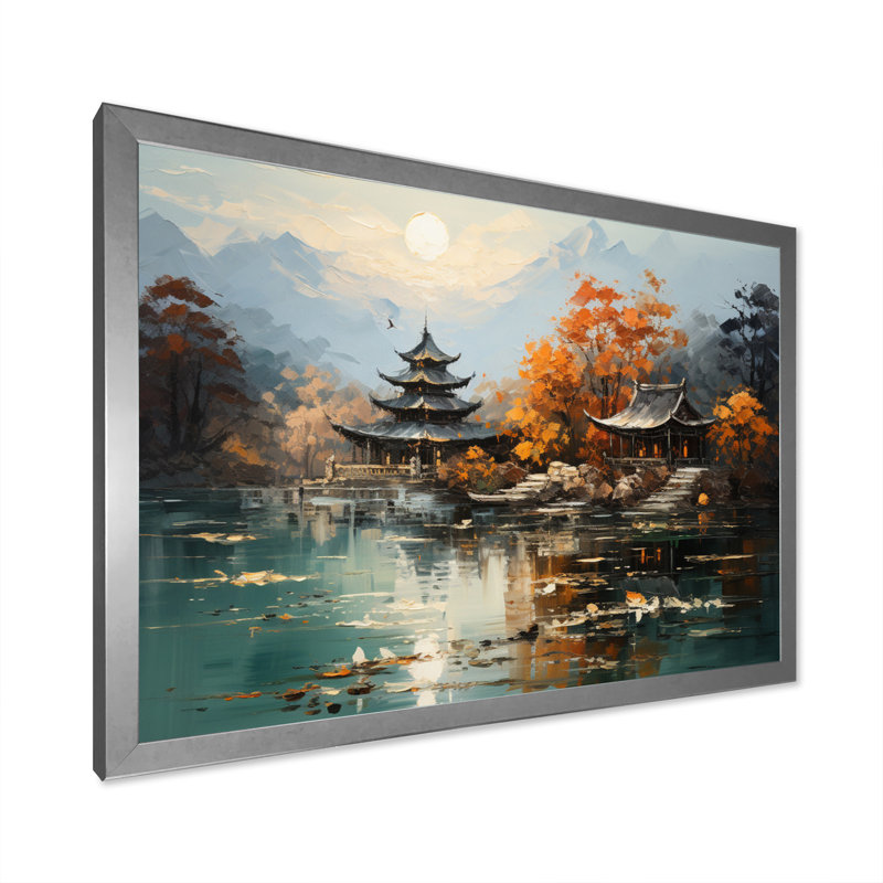 Art asiatique, paysage impérial III - impression, H 24 po x l 32 po x P 1 po, Cadre photo argenté