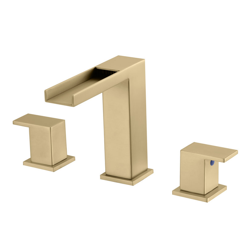 Widespread 2-handle Bathroom Faucet, Brushed Gold