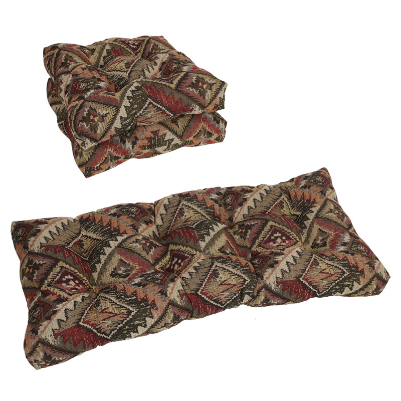 Coussins de canapé touffetés à tapisserie (ensemble de 3)