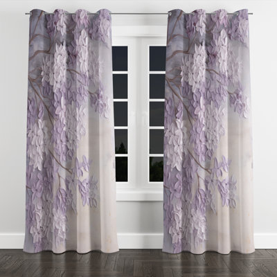 Blooming Lilac Melody I - Rideau occultant avec œillets - 1 panneau