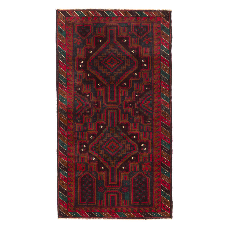 Tapis rouge Teimani 3 pi 2 po x 5 pi 10 po