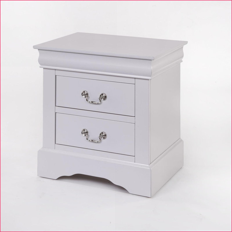 Louis Philippe III White 2-Drawer Modern Nightstand, White