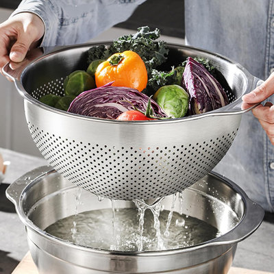Passoire en acier inoxydable avec passoire de cuisine 3, 2 3 5 pintes