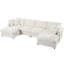 Grand canapé modulaire en forme de U de 130 po avec 2 repose-pieds mobiles, tissu chenille, conception modulaire pour le salon, le cinéma maison et l'espace spacieux