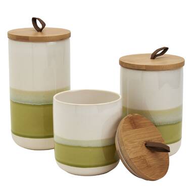 Set of 3 Wood Spice Jars Wooden Lids - Artisraw