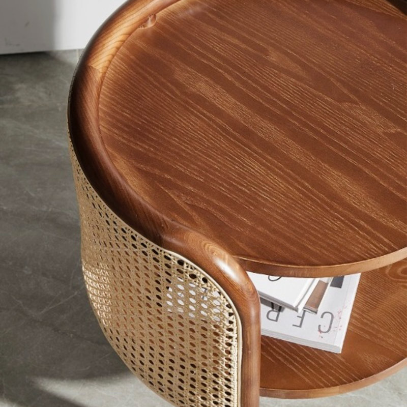 Hartland 50cm W Solid Wood Bedside Table, Walnut