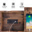 Table avec ports de chargement USB, tablette de rangement et prises de courant - brun