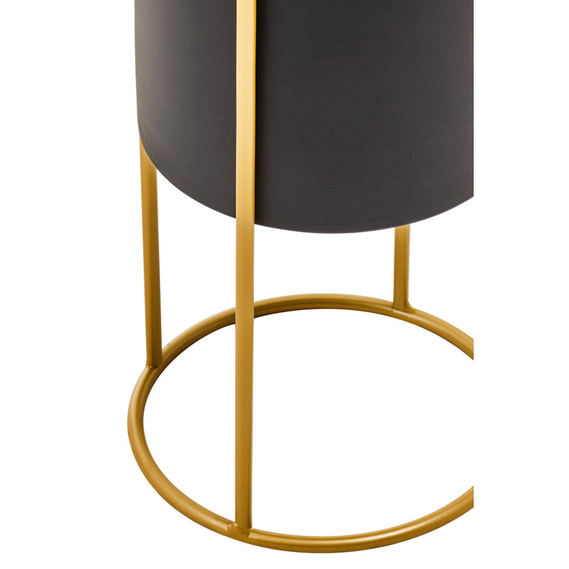 Moonsu Metal Cachepot, 38 x 20 x 20, Black