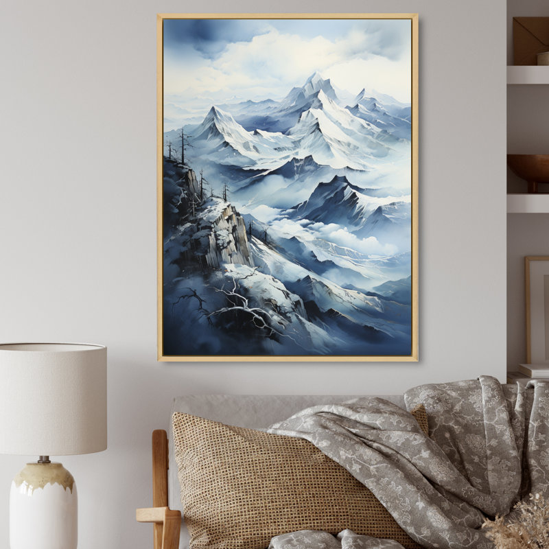 Jaimaine Alaska Snowy Peaks sur impression sur toile, H 44 po x l 34 po x P 1,5 po, Cadre naturel flottant