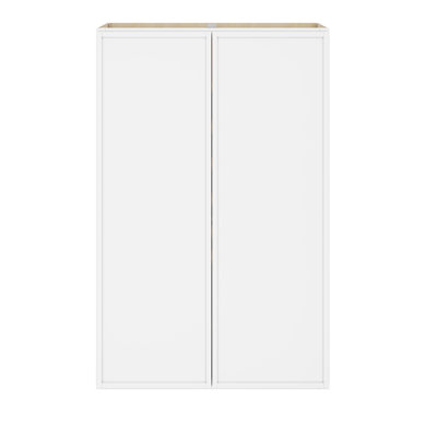 Armoire murale moderne en bouleau blanc moderne avec portes à cadre étroit et quincaillerie à fermeture en douceur pour les cuisines et les espaces polyvalents