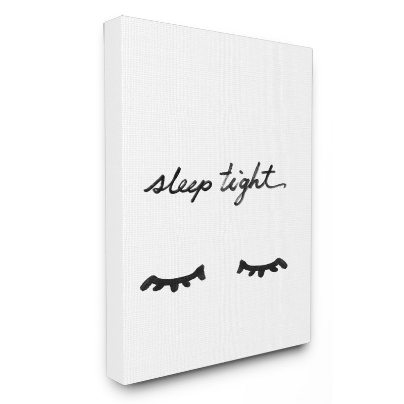« sleep strict », illustration minimaliste surdimensionnée pour l’art textuel, H 30 po x l 24 po x P 1,5 po, Toile tendue