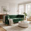 Canapé de style Chesterfield moderne en velours 3 places avec capitonnage vertical et mousse haute densité, idéal pour le confort et l'élégance des salons