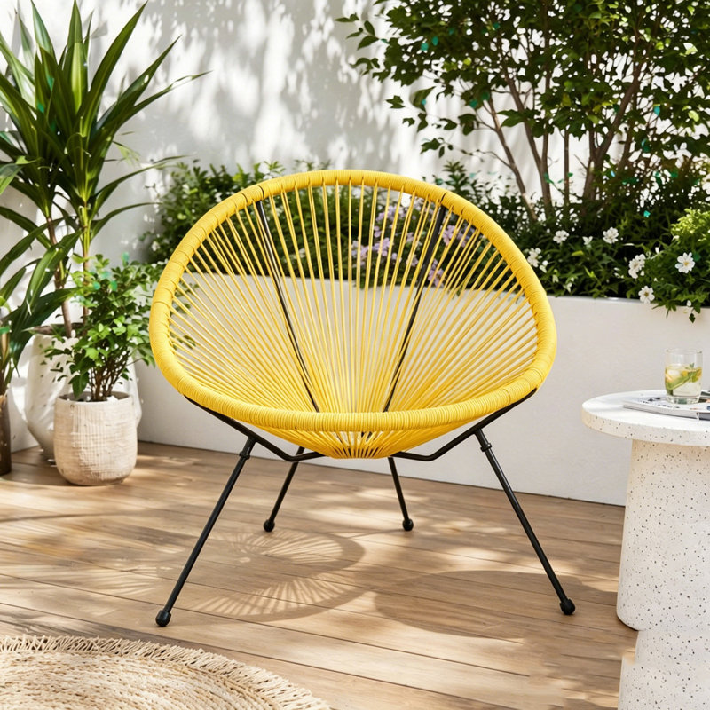 Ensemble de chaise longue de patio, Jaune