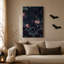 Art mural sur toile, roses roses et dahlias foncés avec toile perlée-1462840910