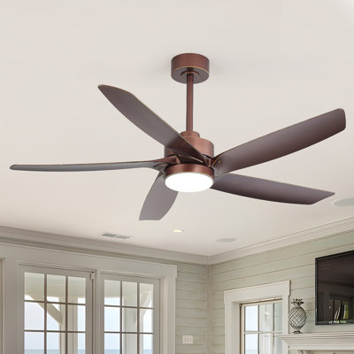 54" Large Ceiling Fan With LED Lights And Remote Control,6-Speed, Reversible Quiet DC Motor, Timer for Indoor/Covered Outdoor