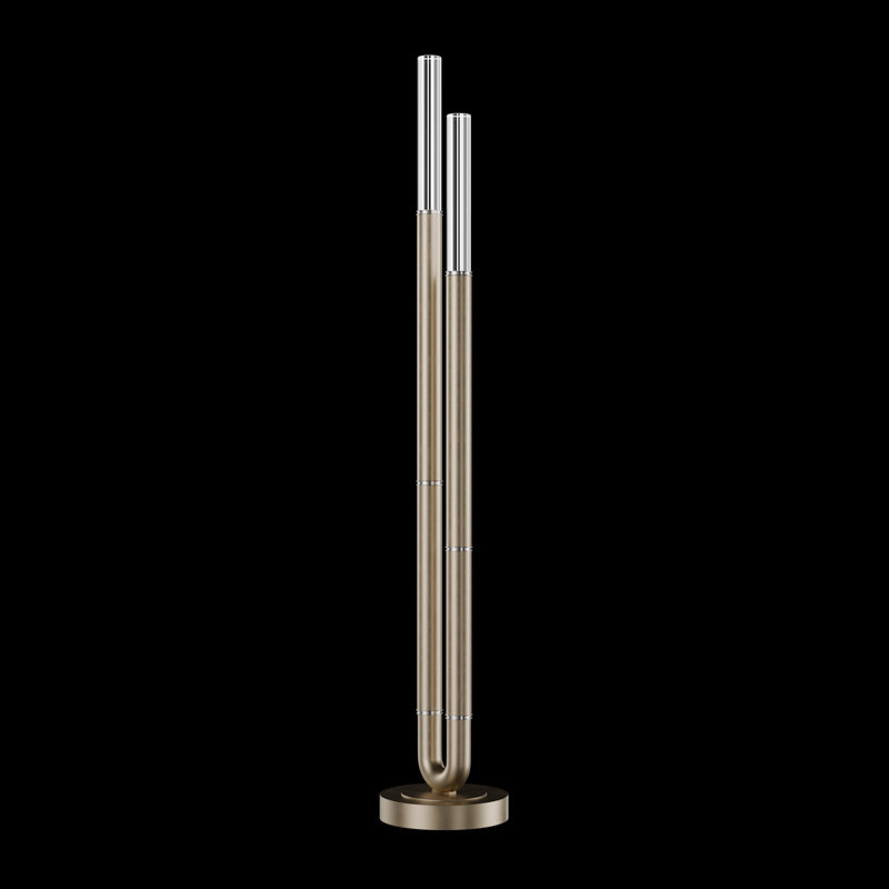 Antonia 71.5"H Floor Lamp, Soft Gold Leaf/Nickel