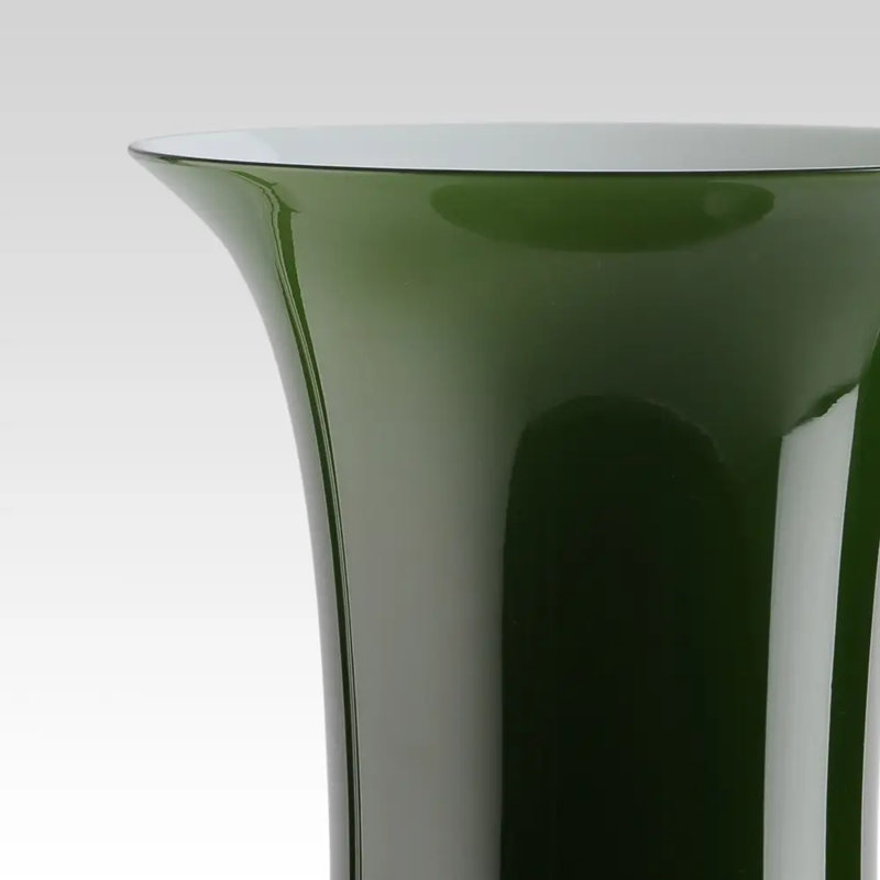 Venini Opalino Vase, 16.54" H x 7.87" W x 7.87" D, Apple Green