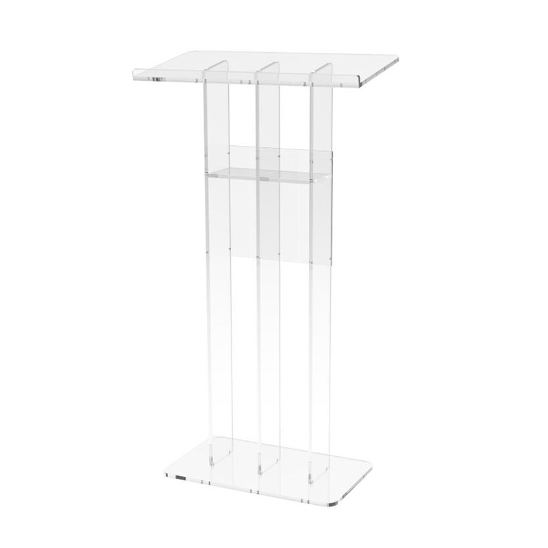 Clear Plexiglass Full-Size Podium with Acrylic Panel