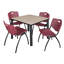 Plateau de table Kee Square, 4 chaises empilables-1077686484-1077686487-1077686504
