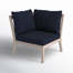 Amina Outdoor Solid Wood Acacia Corner Chair with Cushions