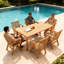 Table de salle à manger 68,9 pouces, hanches en bois, trou de parasol, convient aux espaces extérieurs et intérieurs