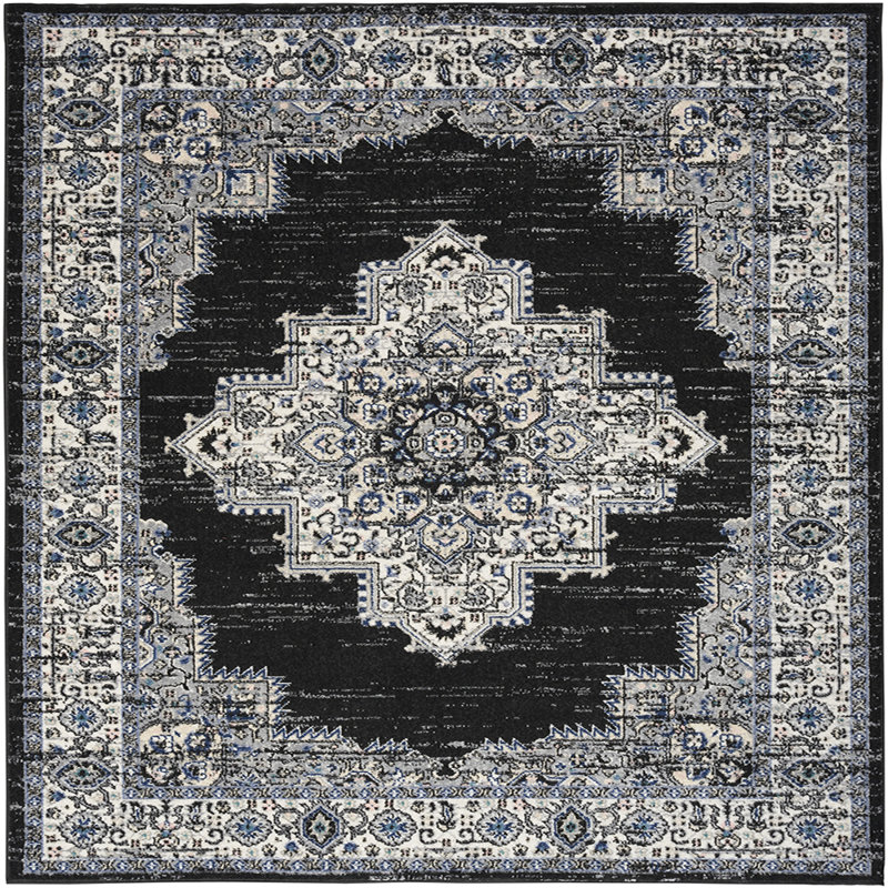 Tapis oriental noir Abbate, Rectangle 5 pi 3 po x 7 pi 3 po