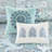 8 Piece Cotton Bedding King Blue - Printed Floral Reversible, Solid Euro Shams, Bed Skirt Comforter Watercolor Medallion Print,