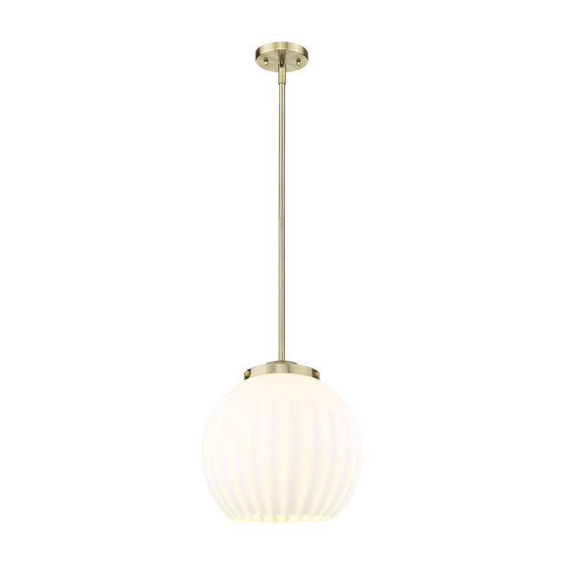 Luminaire suspendu 1 lumière, Laiton antique