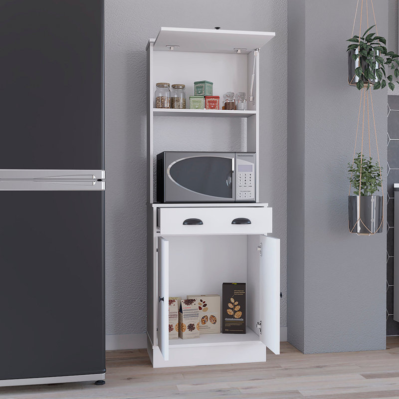 White 2-Cabinet Kitchen Pantry