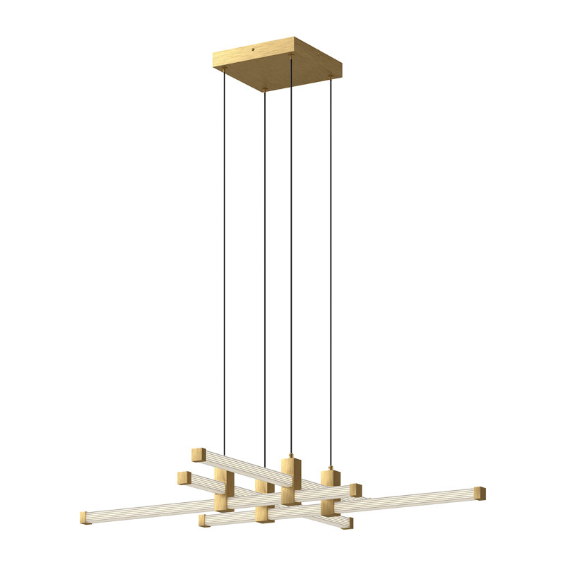 Blade 4 - Light LED Chandelier, Brushed Gold