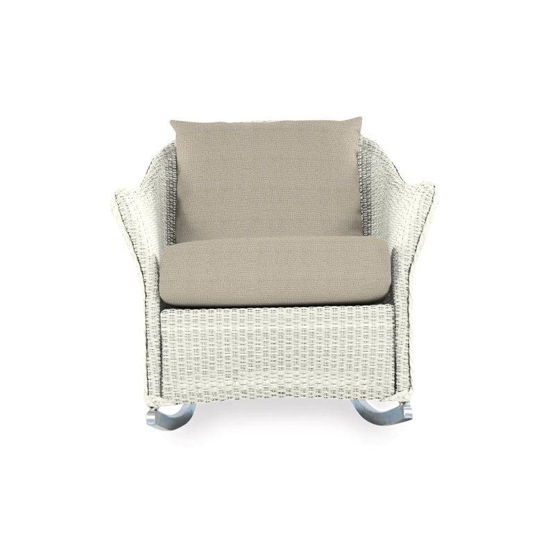 Weekend Retreat Outdoor Rocker Chair, Decorline Natural, Matte White