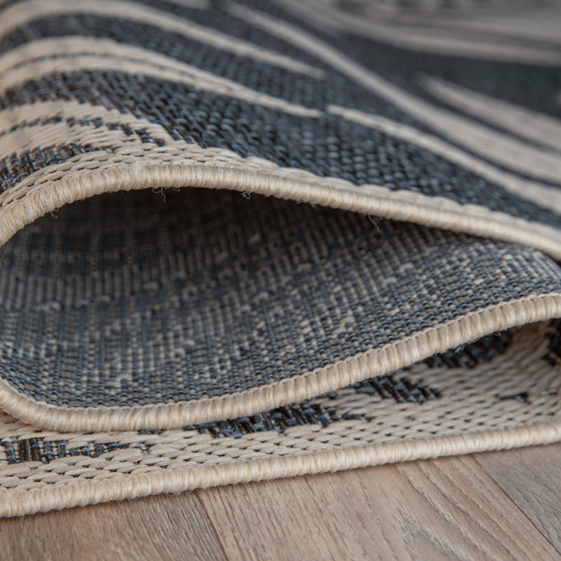 Dowd Floral Blue/Gray/Ivory, Indoor & Outdoor Area Rug, Round 7'10"