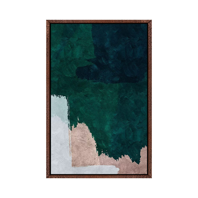 Brush Diptych B by Dane Shue - Gallery-Wrapped Canvas Giclée on Canvas, 66.04 cm H x 45.72 cm W, Classic Brown Wood Framed