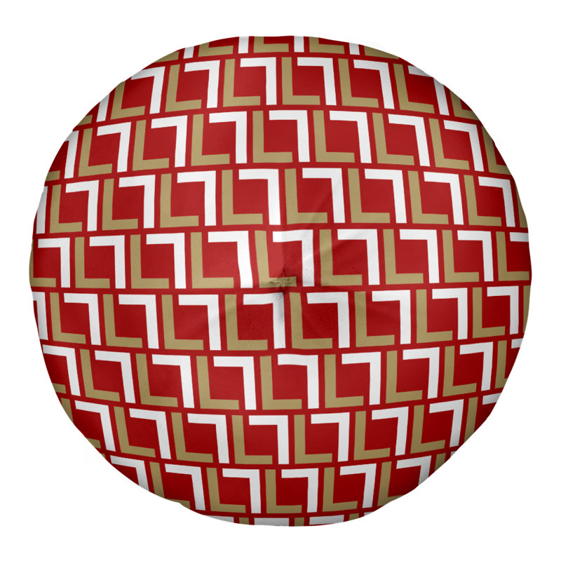 Housse de coussin San Francisco, 26'' x 26'', Rouge / or / blanc